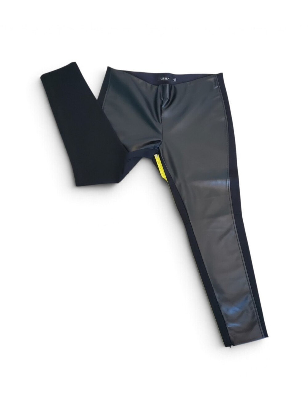 Lauren Ralph Lauren Women's Faux Leather Leggings, Black (Size 16)